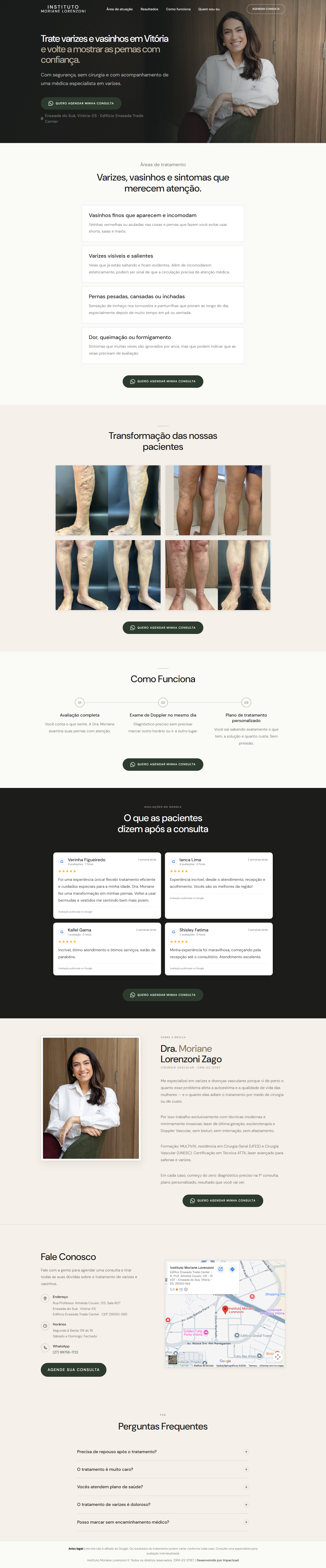 Captura do site do Instituto Moriane Lorenzoni